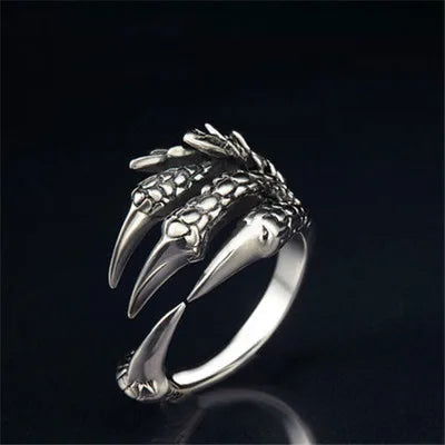 1pcs Titanium Steel Eagle Dragon Claw Halloween Skull Ring - Bilankas.world