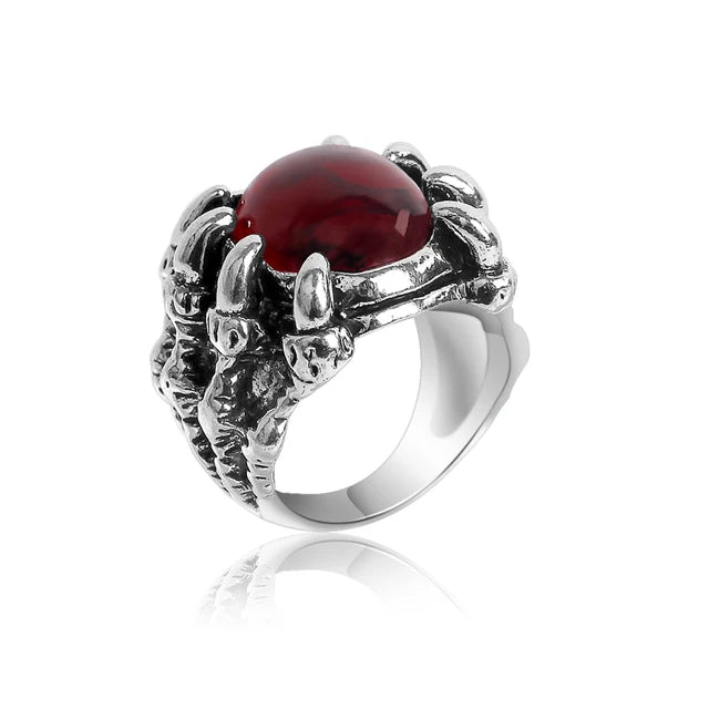 1pcs Titanium Steel Eagle Dragon Claw Halloween Skull Ring - Bilankas.world