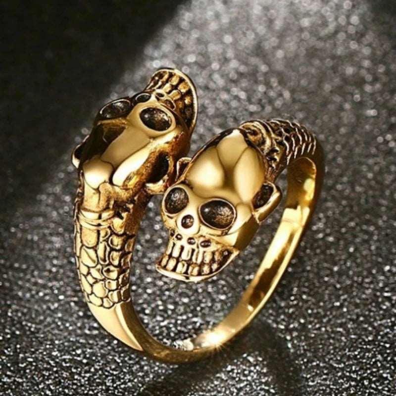 1pcs Titanium Steel Eagle Dragon Claw Halloween Skull Ring - Bilankas.world