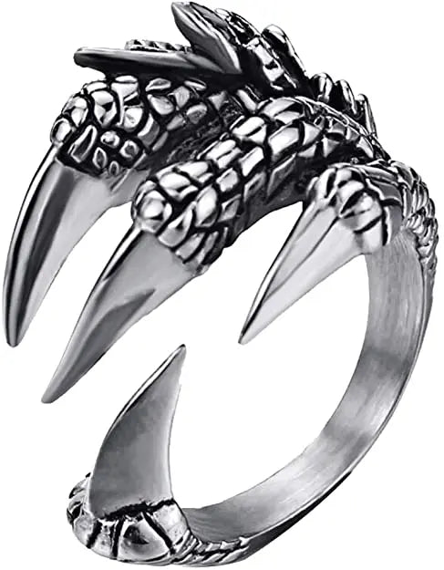 1pcs Titanium Steel Eagle Dragon Claw Halloween Skull Ring - Bilankas.world