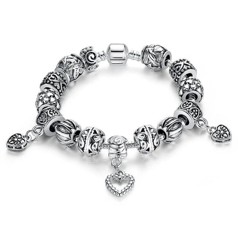 Antique Silver Charm Bangle Bracelet - Bilankas.world