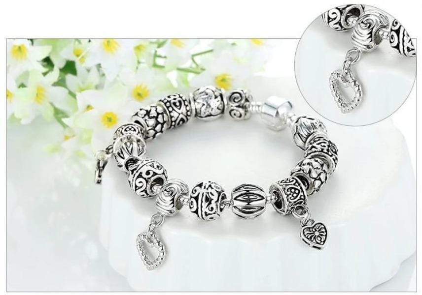 Antique Silver Charm Bangle Bracelet - Bilankas.world
