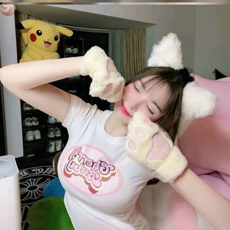 Bear Plush Cat Paw Claw Gloves - Bilankas.world