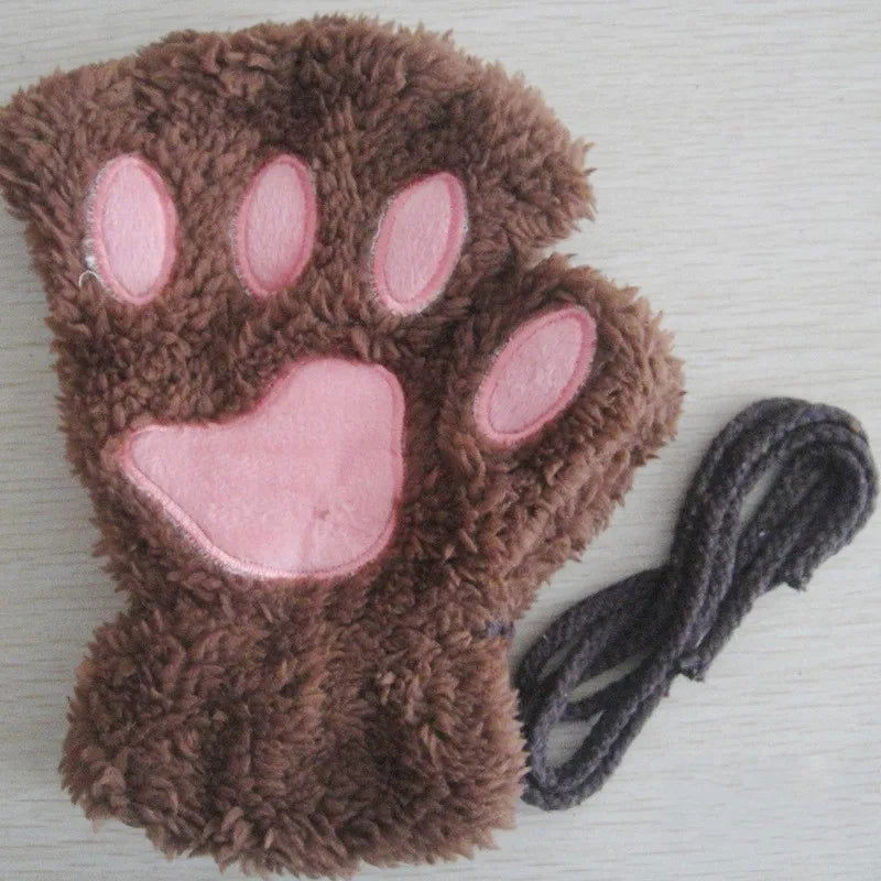 Bear Plush Cat Paw Claw Gloves - Bilankas.world