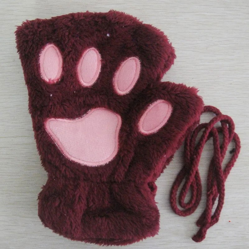 Bear Plush Cat Paw Claw Gloves - Bilankas.world