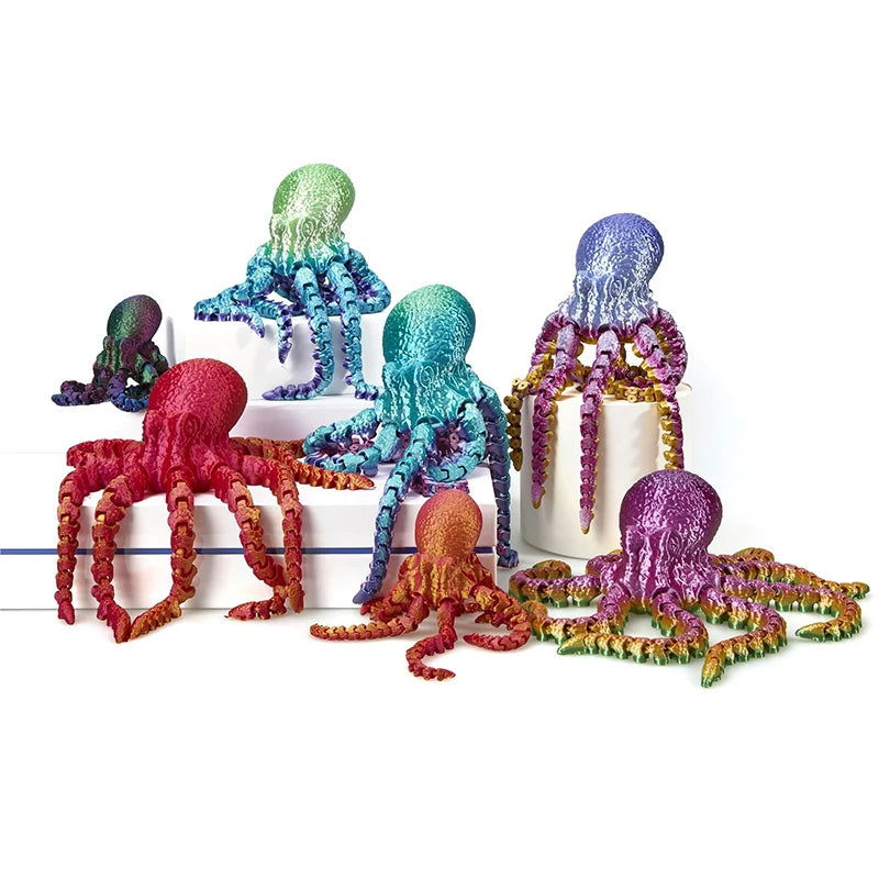 Colorful 3D printed octopus with movable joints - Bilankas.world