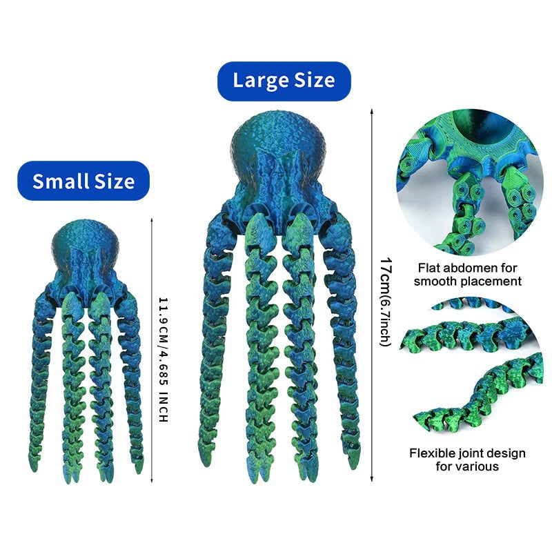 Colorful 3D printed octopus with movable joints - Bilankas.world