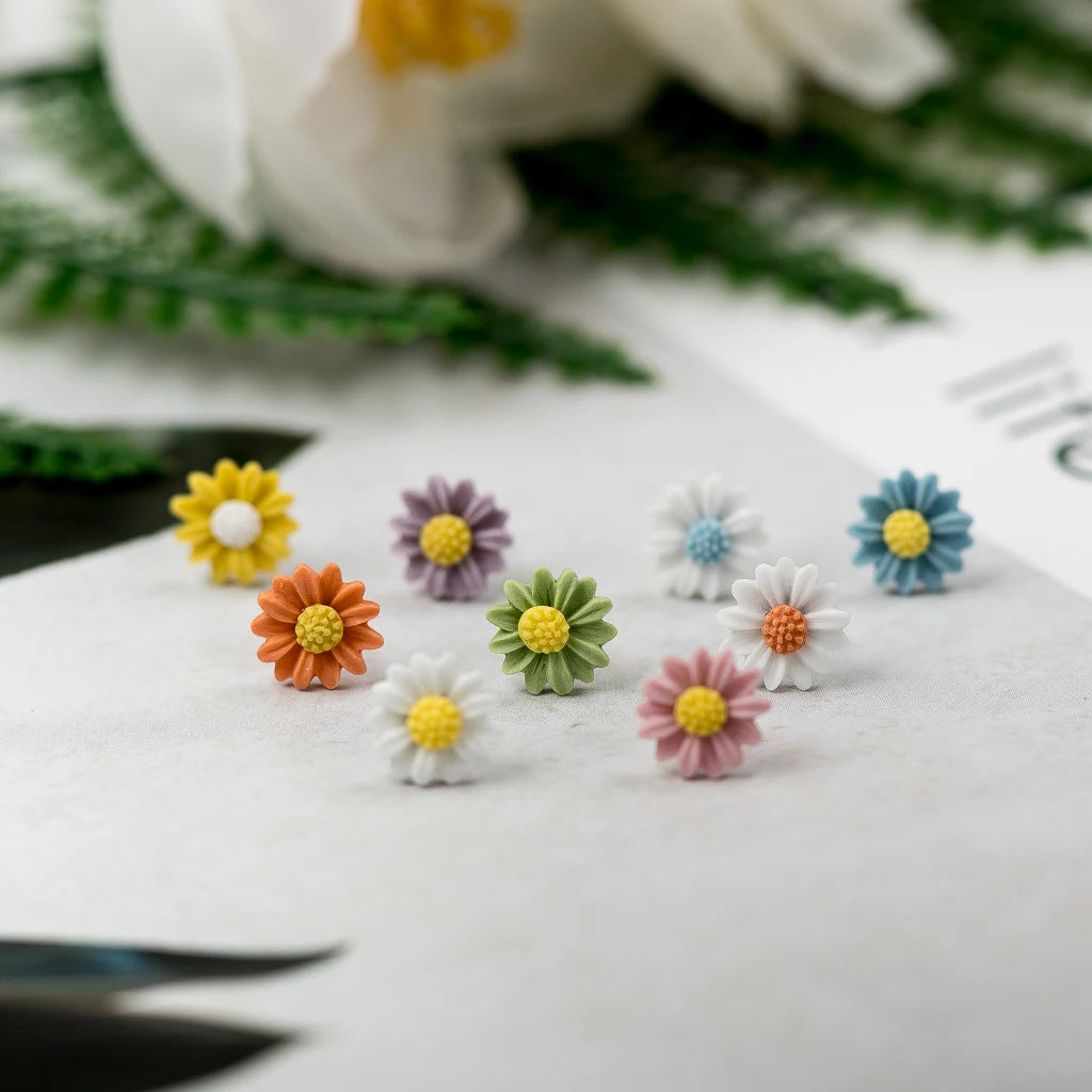 Daisy Flower Multicolor Ceramic Stud Earrings - Bilankas.world