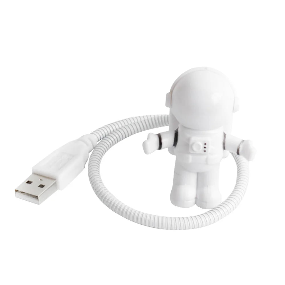 USB LED Astronaut Desk Lamp – Flexible 5V Nightlight for Reading, Space Man Decoration, and Laptop Use
