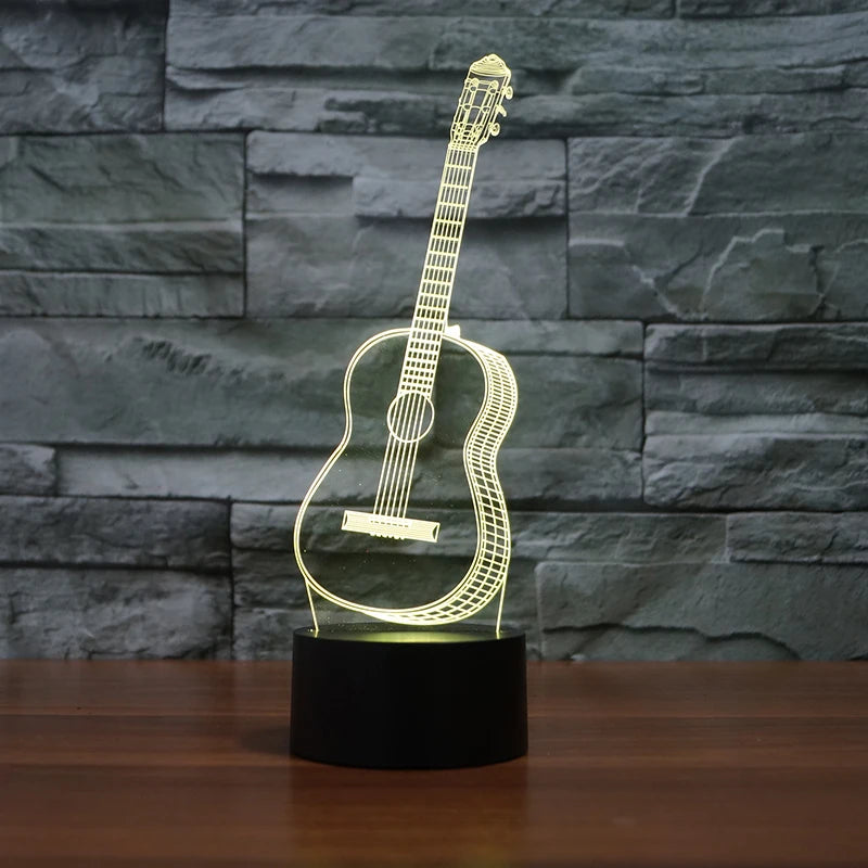 3D Guitar Illusion Night Light
