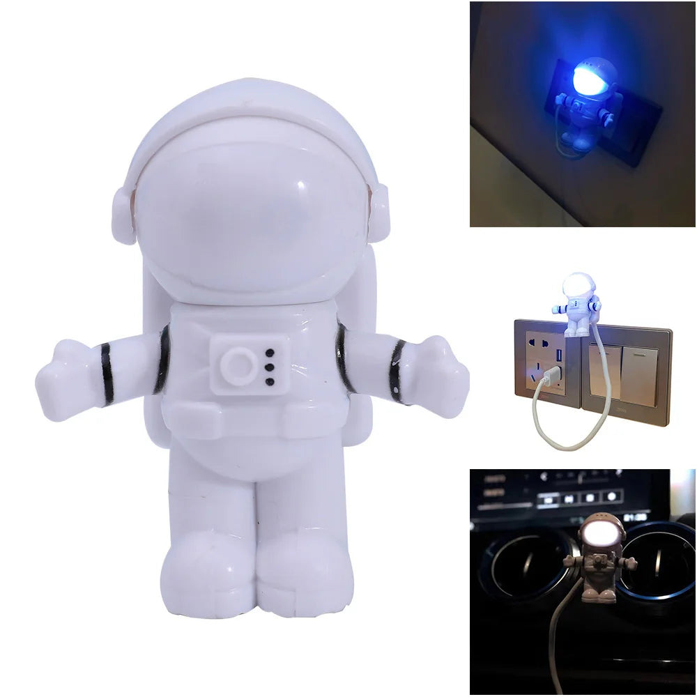 USB LED Astronaut Desk Lamp – Flexible 5V Nightlight for Reading, Space Man Decoration, and Laptop Use