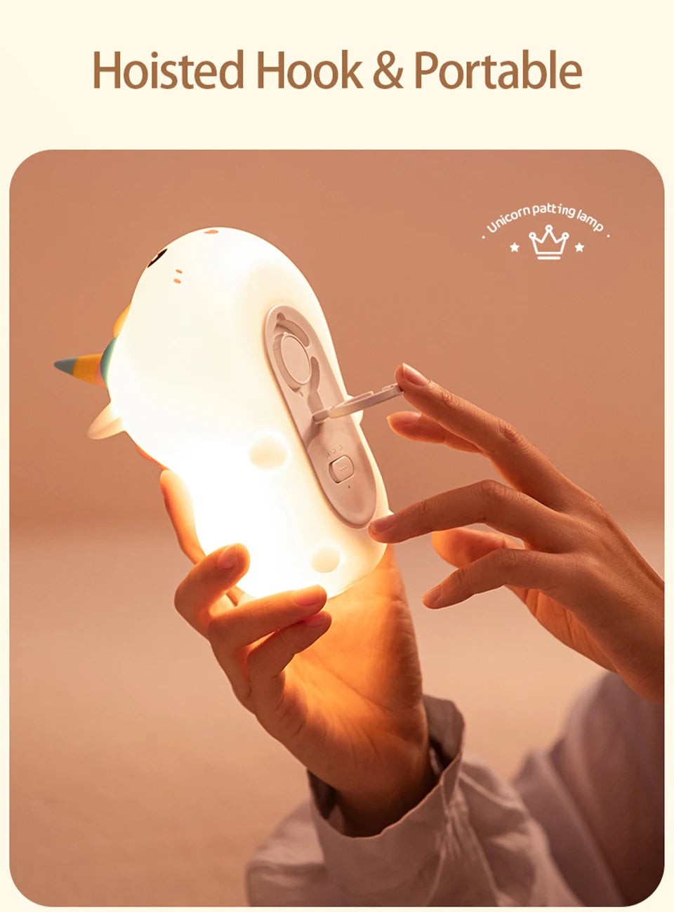 Rechargeable Silicone Unicorn LED Night Lamp with Remote Control – Dimmable Bedside Mood Light & Creative Gift - Bilankas.world