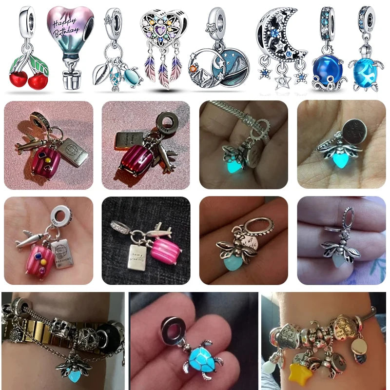 Glowing Elegance: 925 Sterling Silver Charm Beads for 3mm Bracelets – A Radiant Gift Choice