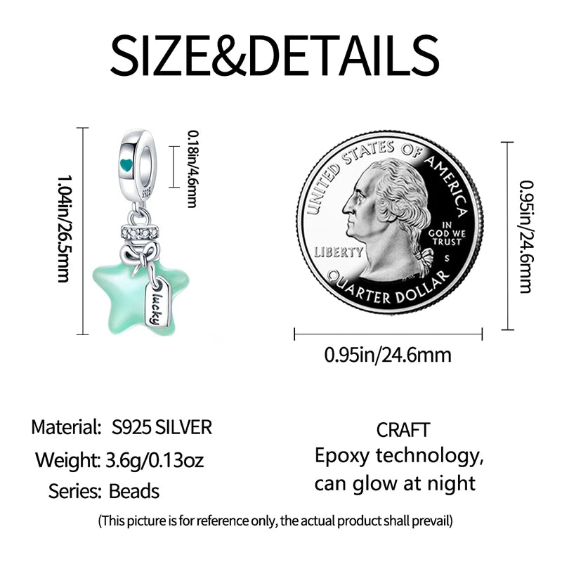 Glowing Elegance: 925 Sterling Silver Charm Beads for 3mm Bracelets – A Radiant Gift Choice