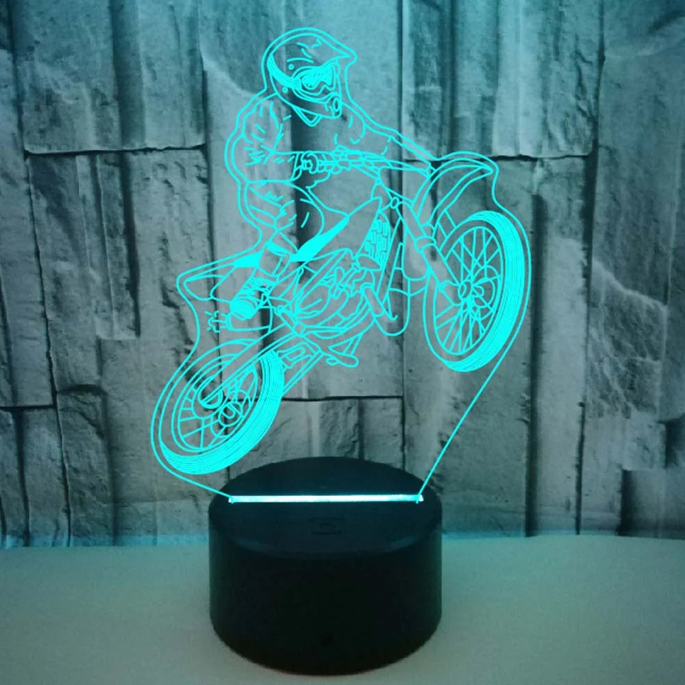 3D Motorcycle Night Light – LED Table Lamp for Kids, Boys & Girls | Perfect Room Décor & Gift for Motorbike Fans