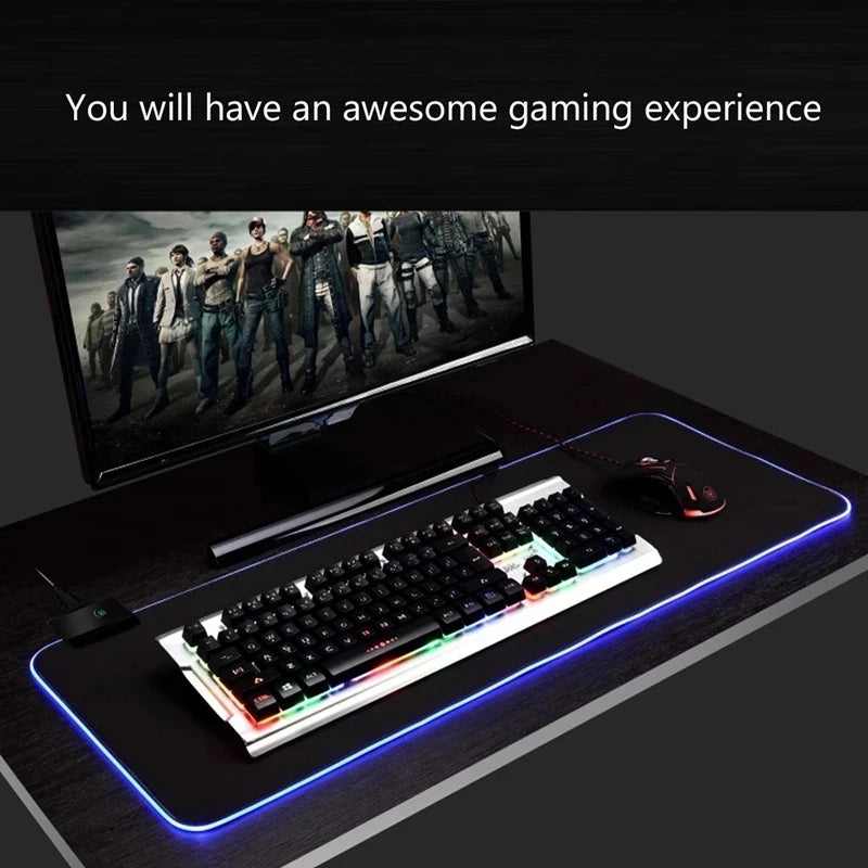 RGB LED Light Gaming Mouse Pad – Large & Waterproof