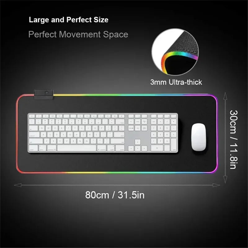 RGB Backlight Gaming Mouse Pad – XXL Luminous Desk Mat