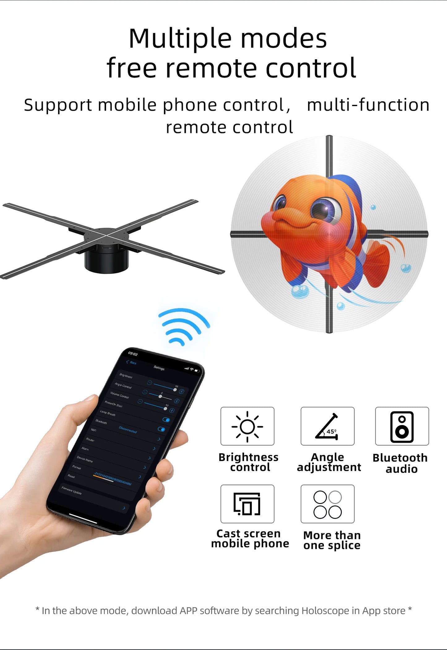 3D Holographic Fan Projector – WiFi LED Display A Unique Eye-Catching and Memorable Gift(42-100CM)