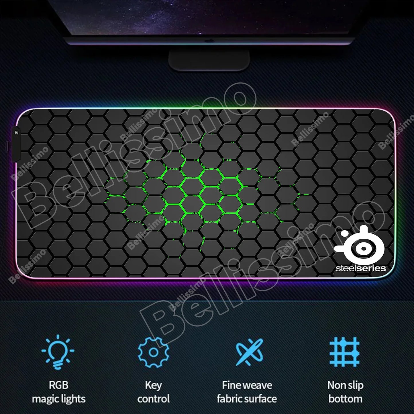 RGB Backlight Gaming Mouse Pad – XXL Luminous Desk Mat