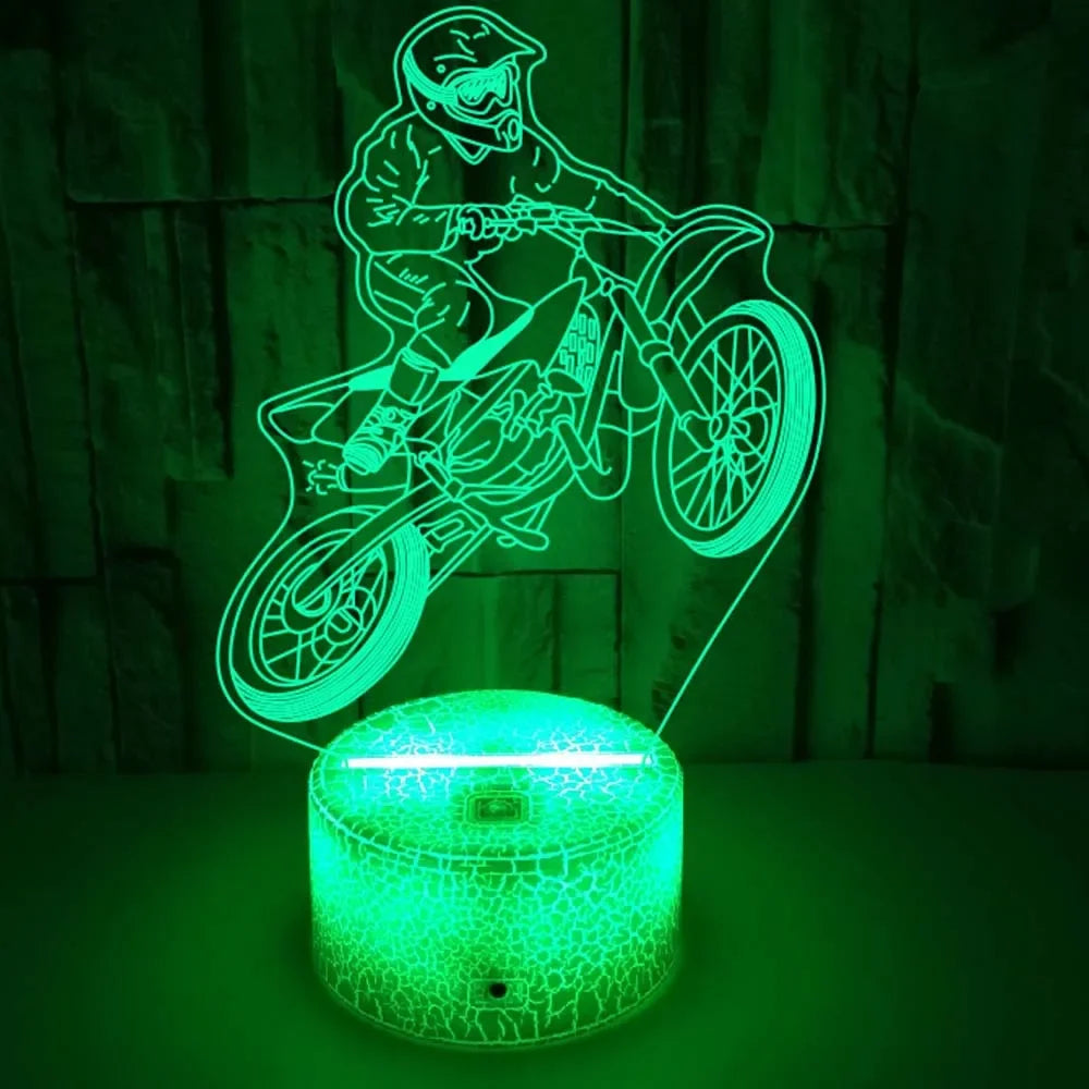 3D Motorcycle Night Light – LED Table Lamp for Kids, Boys & Girls | Perfect Room Décor & Gift for Motorbike Fans