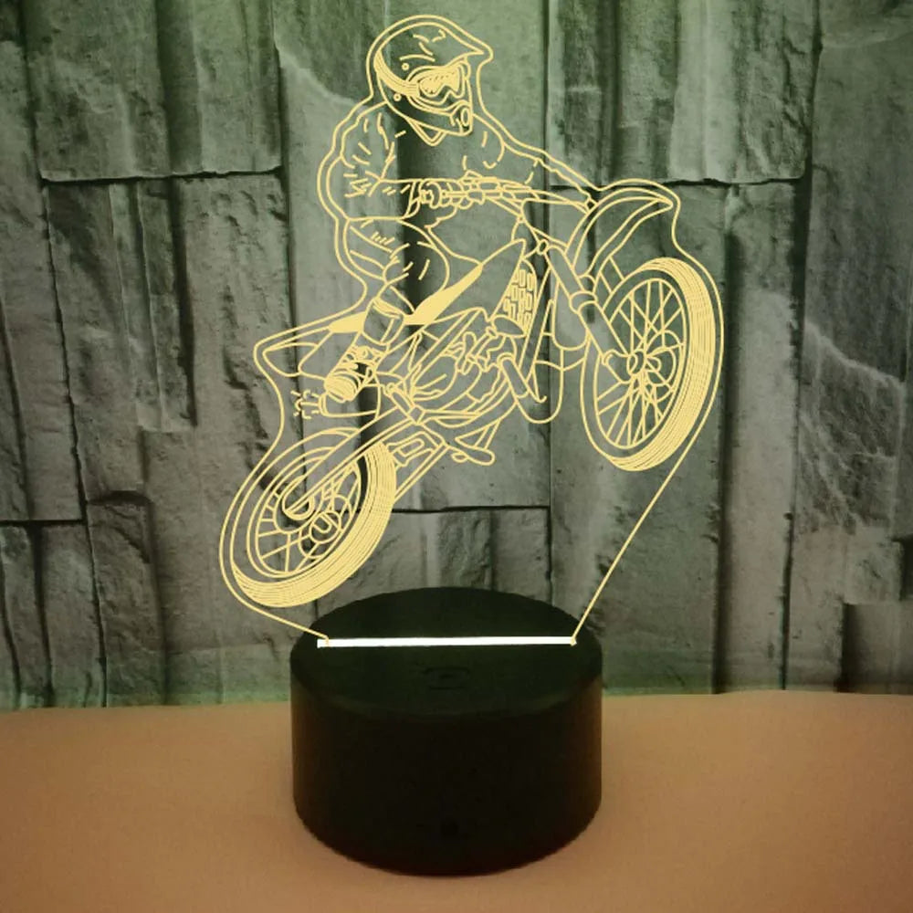 3D Motorcycle Night Light – LED Table Lamp for Kids, Boys & Girls | Perfect Room Décor & Gift for Motorbike Fans