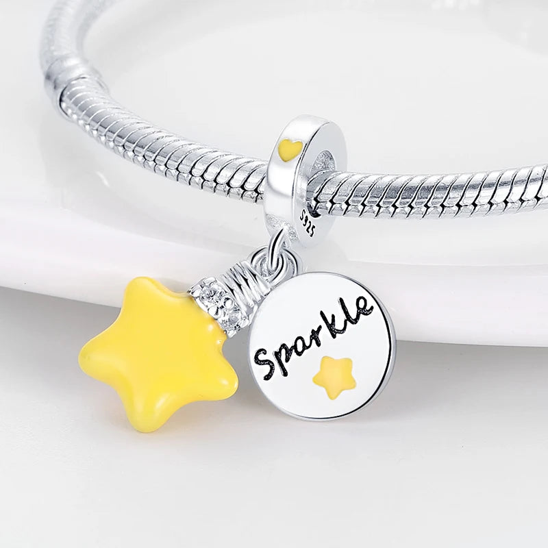 Glowing Elegance: 925 Sterling Silver Charm Beads for 3mm Bracelets – A Radiant Gift Choice