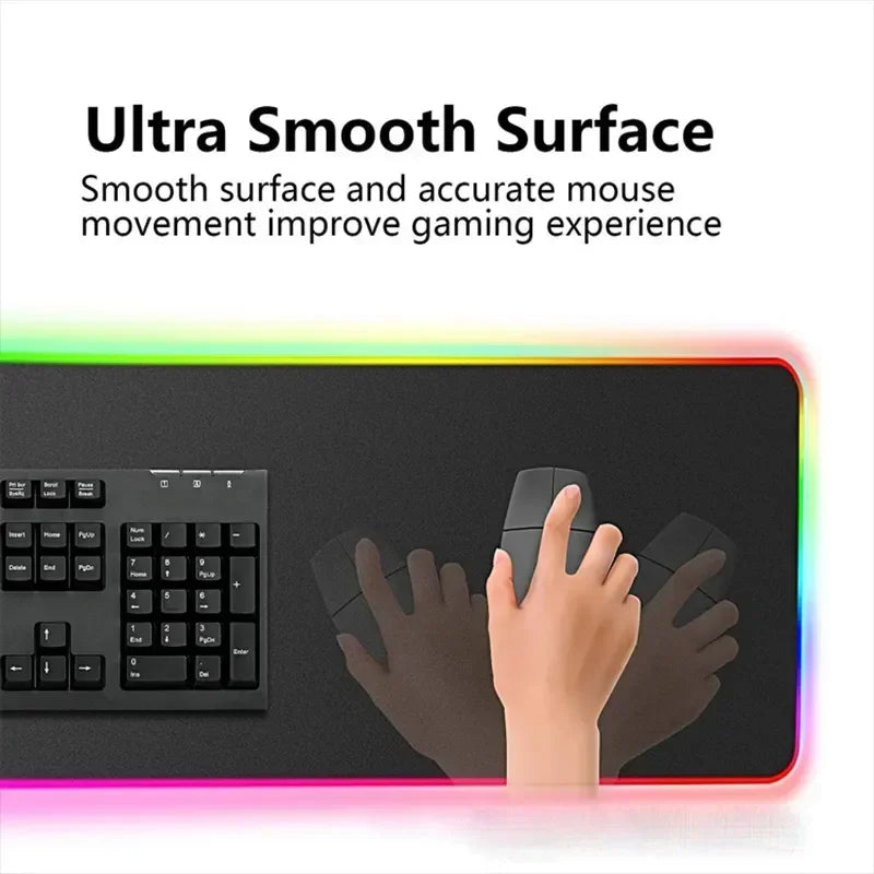 RGB Backlight Gaming Mouse Pad – XXL Luminous Desk Mat