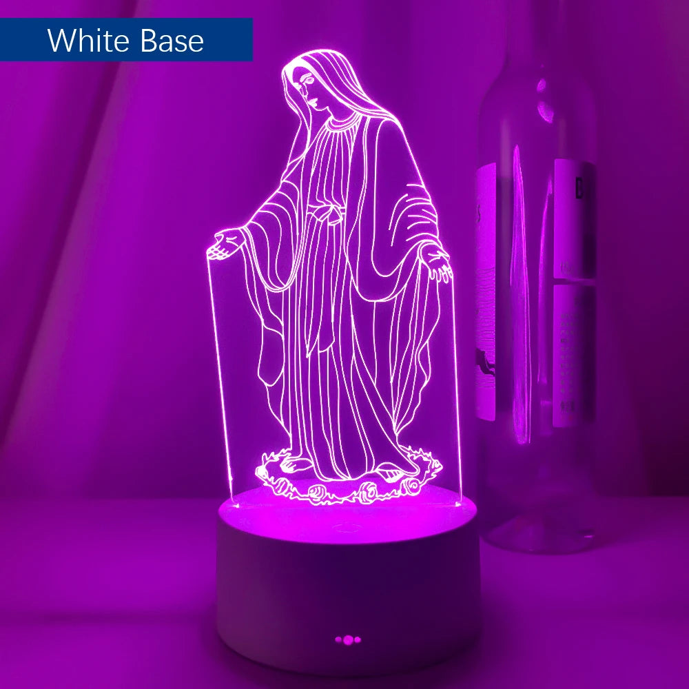 3D Illusion Night Light Lamp 7 Colors Changing Remote Control LED Table Lamp for Spiritual Spaces