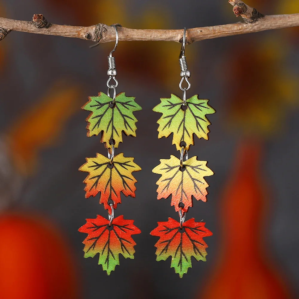 Autumn Thanksgiving Wooden Long Earrings: A Stylish and Seasonal Accessory - Bilankas.world