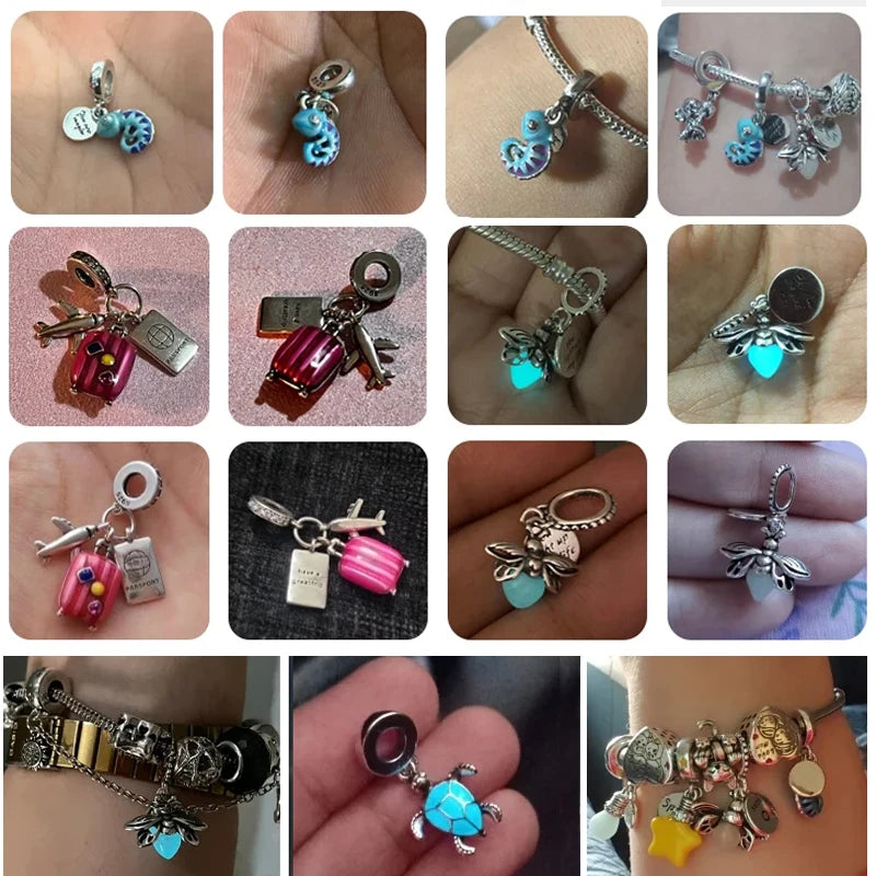 Glowing Elegance: 925 Sterling Silver Charm Beads for 3mm Bracelets – A Radiant Gift Choice