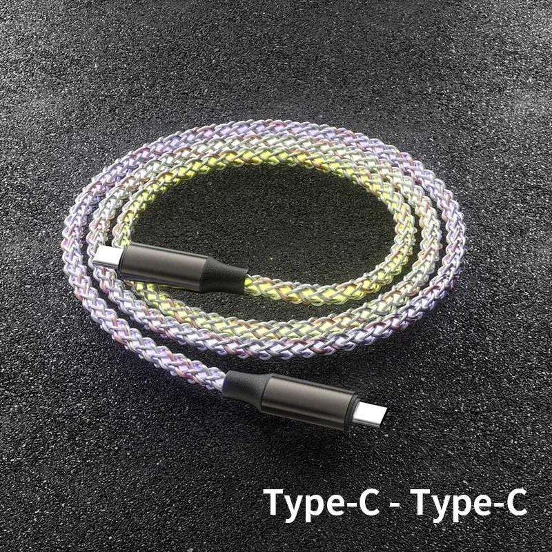 RGB Symphony 66W USB-C Fast Charging Cable with Gradient Lighting