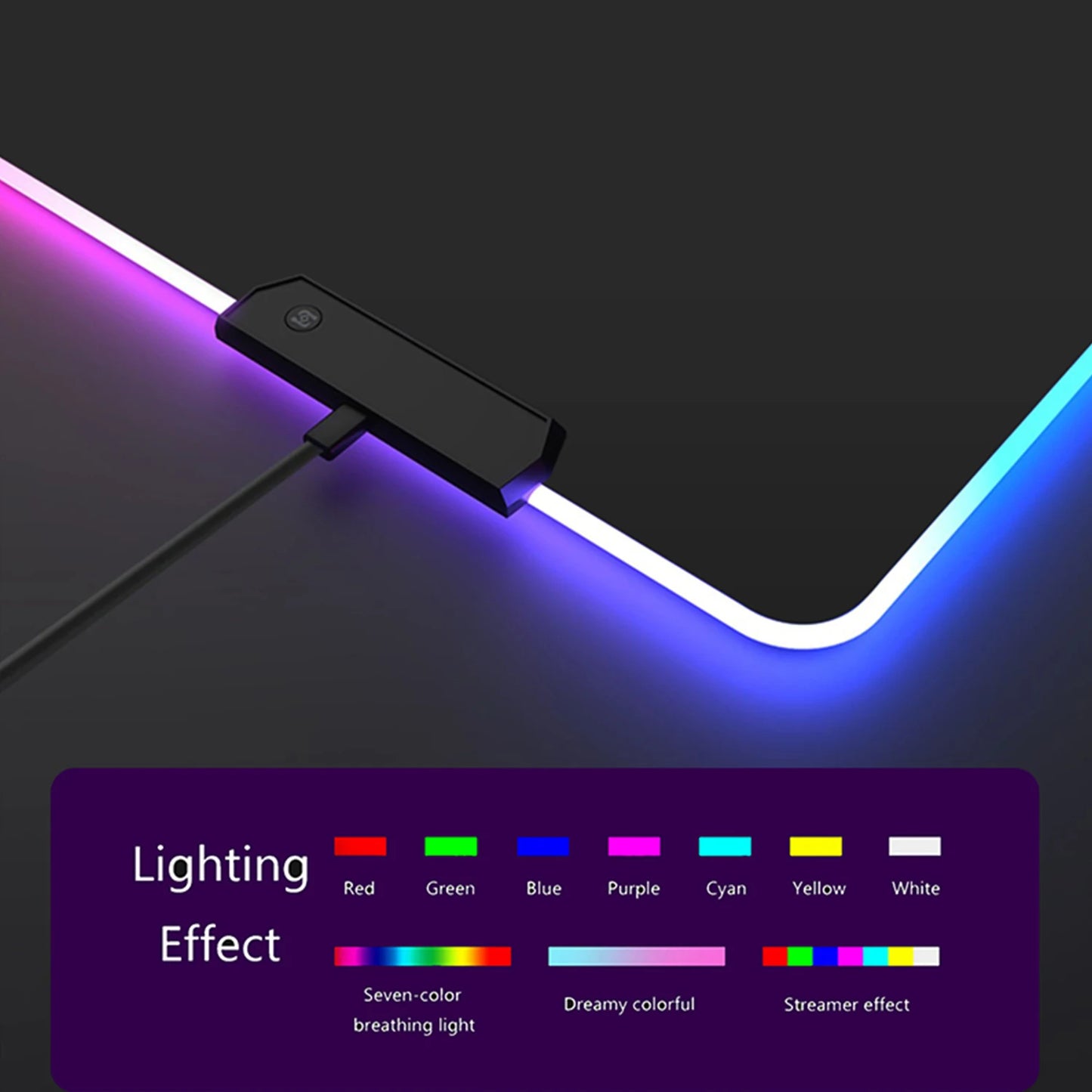 RGB Backlight Gaming Mouse Pad – XXL Luminous Desk Mat