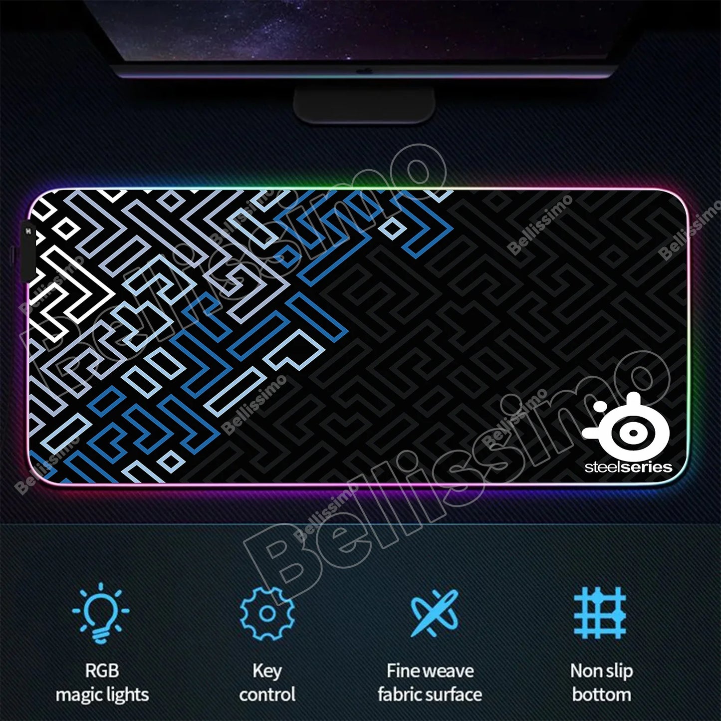 RGB Backlight Gaming Mouse Pad – XXL Luminous Desk Mat