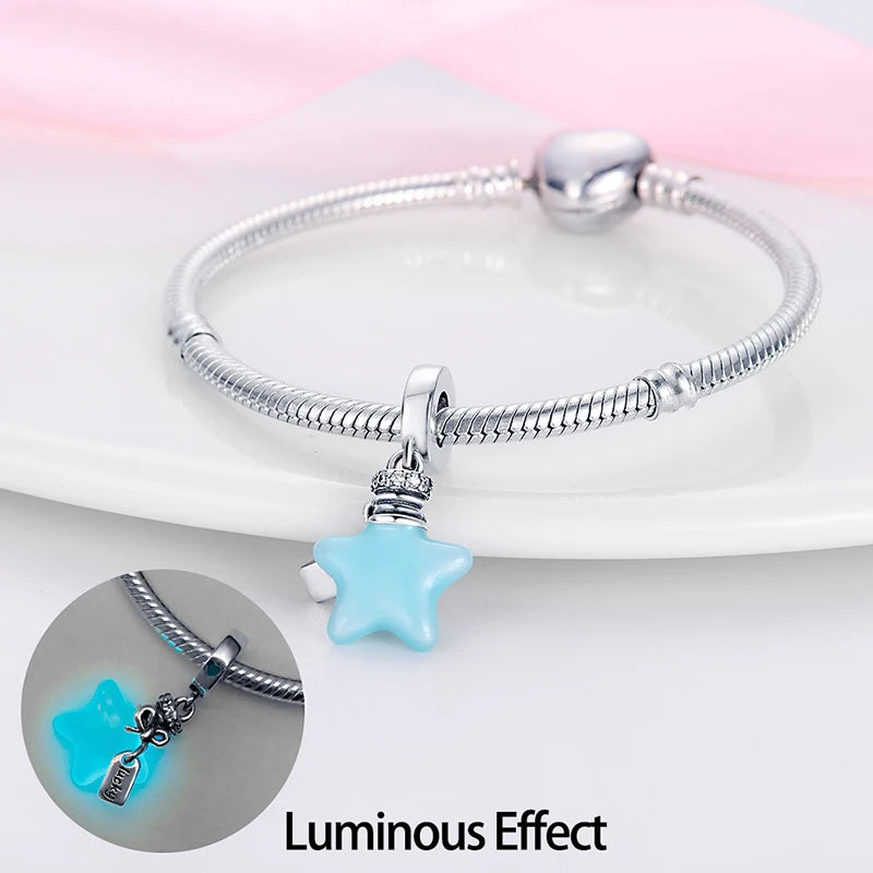 Glowing Elegance: 925 Sterling Silver Charm Beads for 3mm Bracelets – A Radiant Gift Choice