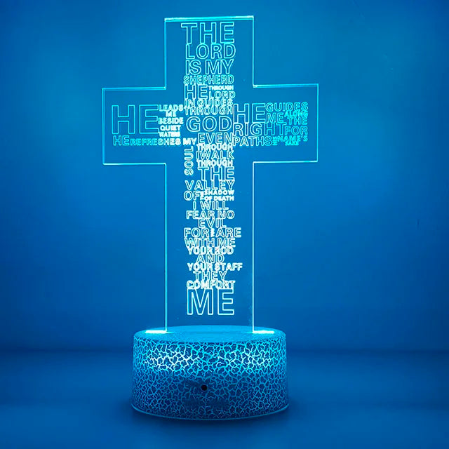 3D Cross LED Night Light – Optical Illusion Desk Lamp for Unique Home Decor and Gifts