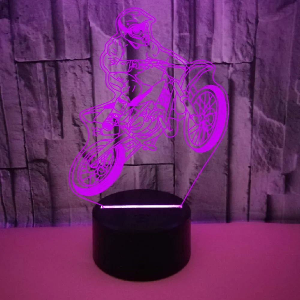 3D Motorcycle Night Light – LED Table Lamp for Kids, Boys & Girls | Perfect Room Décor & Gift for Motorbike Fans