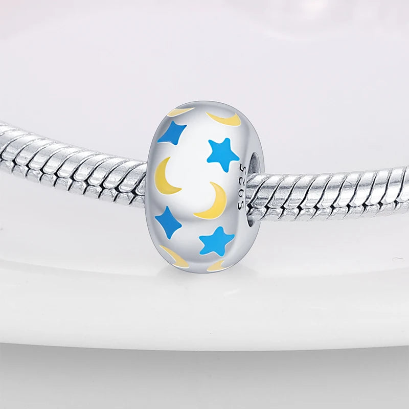 Glowing Elegance: 925 Sterling Silver Charm Beads for 3mm Bracelets – A Radiant Gift Choice