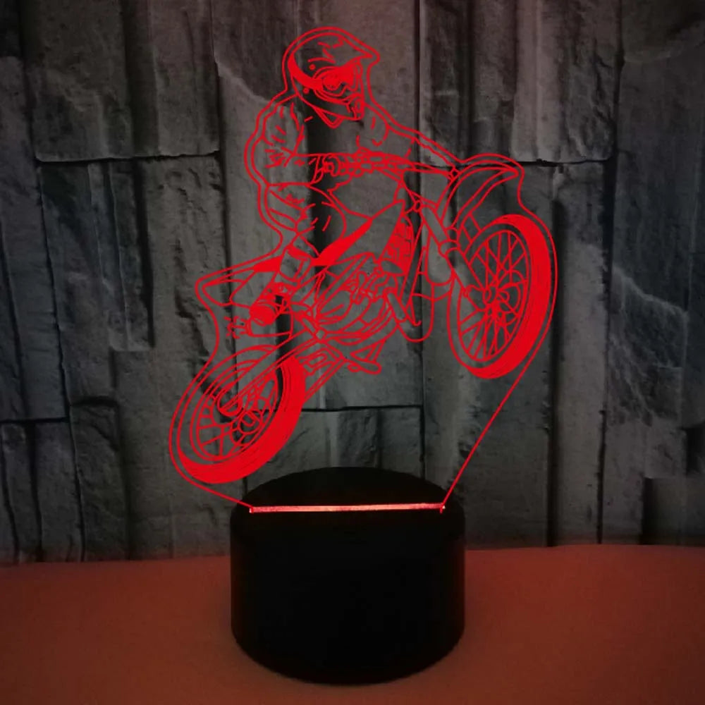 3D Motorcycle Night Light – LED Table Lamp for Kids, Boys & Girls | Perfect Room Décor & Gift for Motorbike Fans