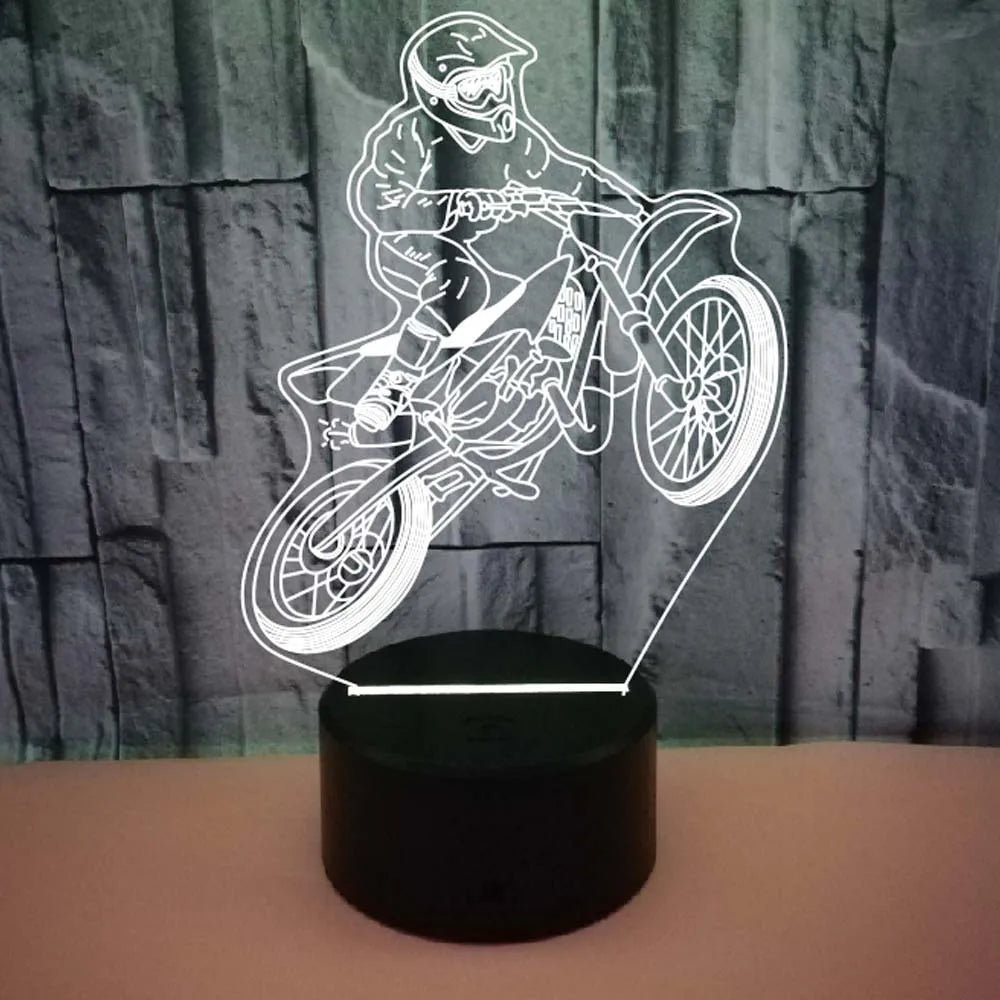 3D Motorcycle Night Light – LED Table Lamp for Kids, Boys & Girls | Perfect Room Décor & Gift for Motorbike Fans
