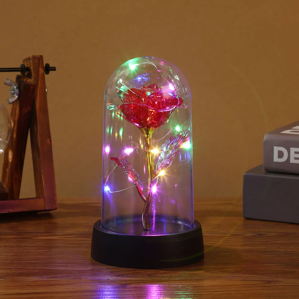 Eternal Rose LED Light – Stunning Red Rose in Glass Dome | The Perfect Gift for Valentine's Day, Weddings, or Special Occasions