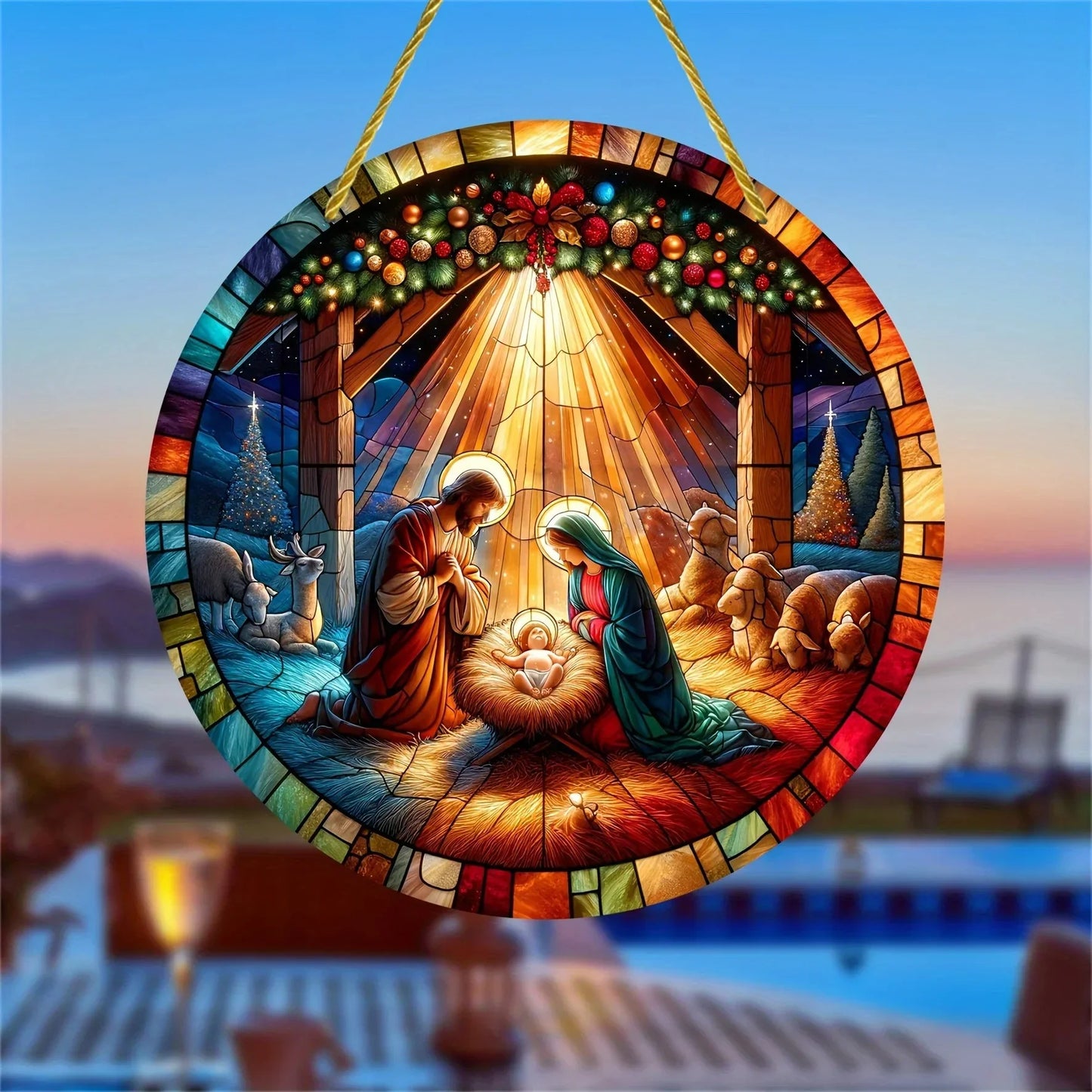 Enchanting Acrylic Sun Catcher - Stained Glass Window Hanger for Elegant Decor