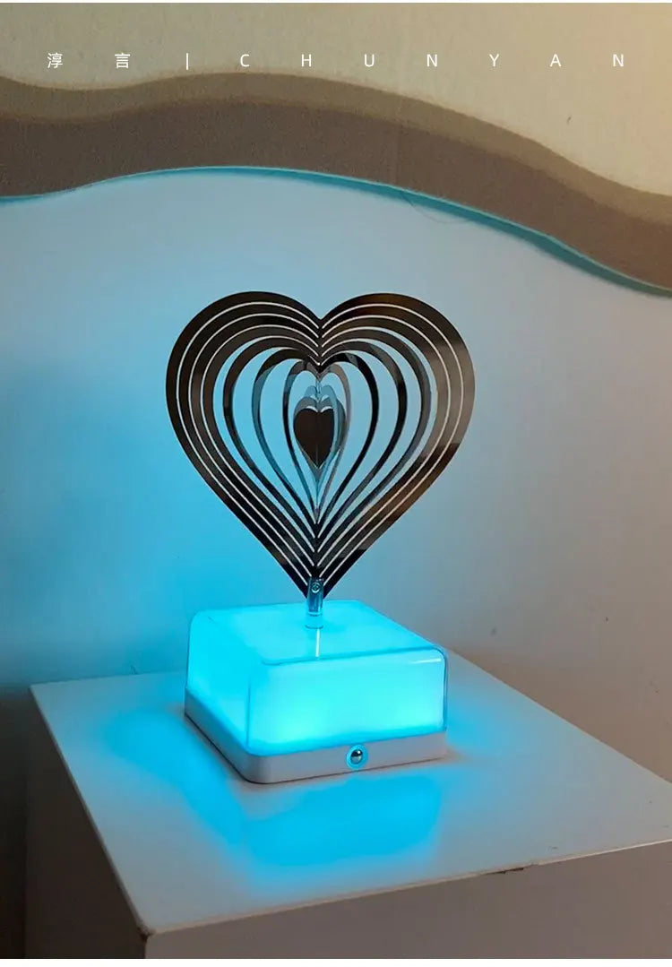 Rechargeable 16-Color 3D Dreamy Rotating Bedside Night Light with Either Remote or Mobile App Control – Perfect Atmosphere Creator & Gift