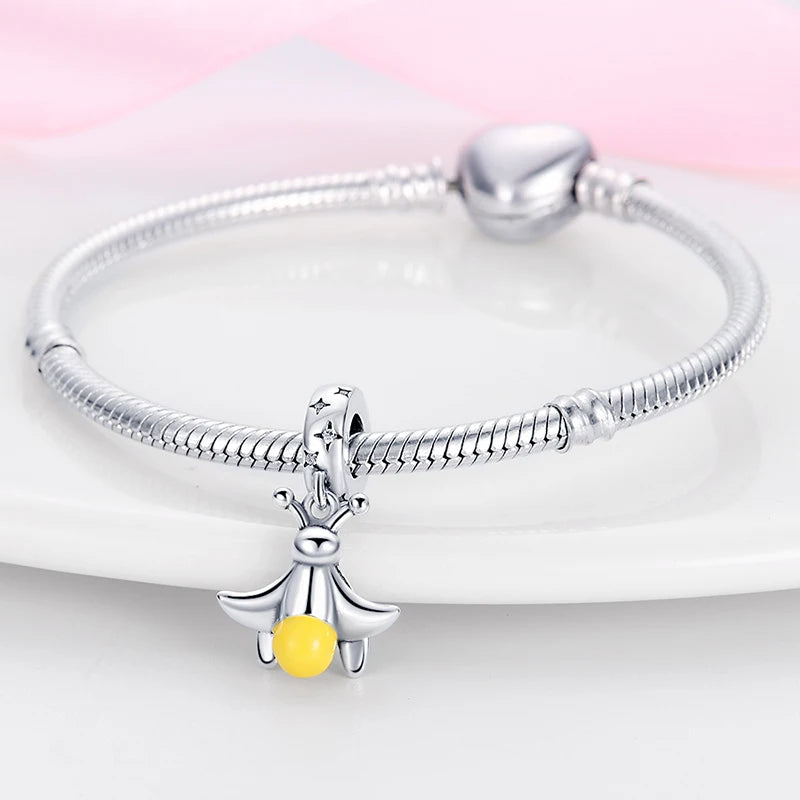 Glowing Elegance: 925 Sterling Silver Charm Beads for 3mm Bracelets – A Radiant Gift Choice