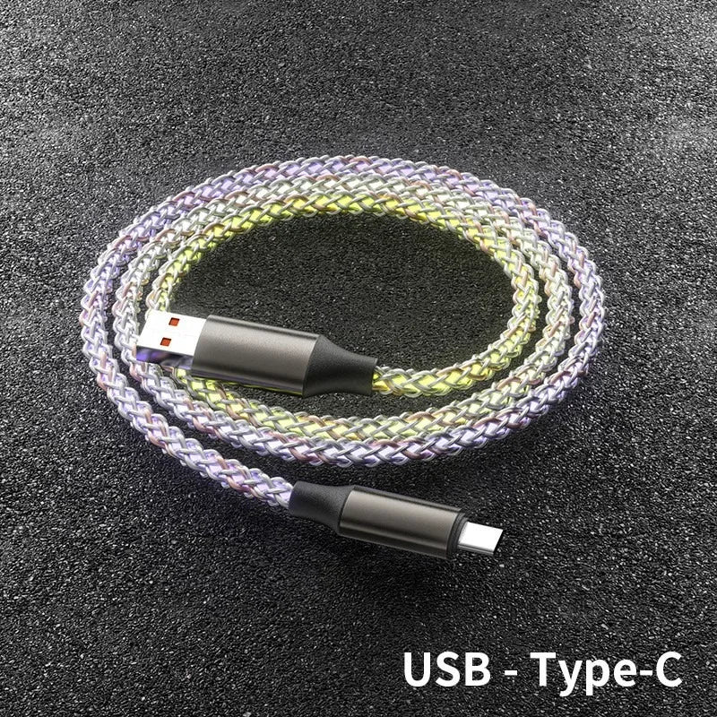 RGB Symphony 66W USB-C Fast Charging Cable with Gradient Lighting