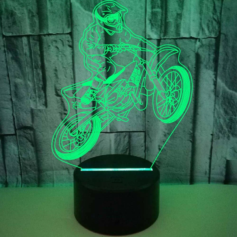 3D Motorcycle Night Light – LED Table Lamp for Kids, Boys & Girls | Perfect Room Décor & Gift for Motorbike Fans