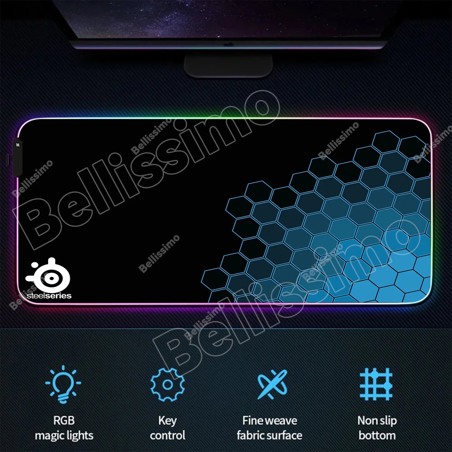 RGB Backlight Gaming Mouse Pad – XXL Luminous Desk Mat
