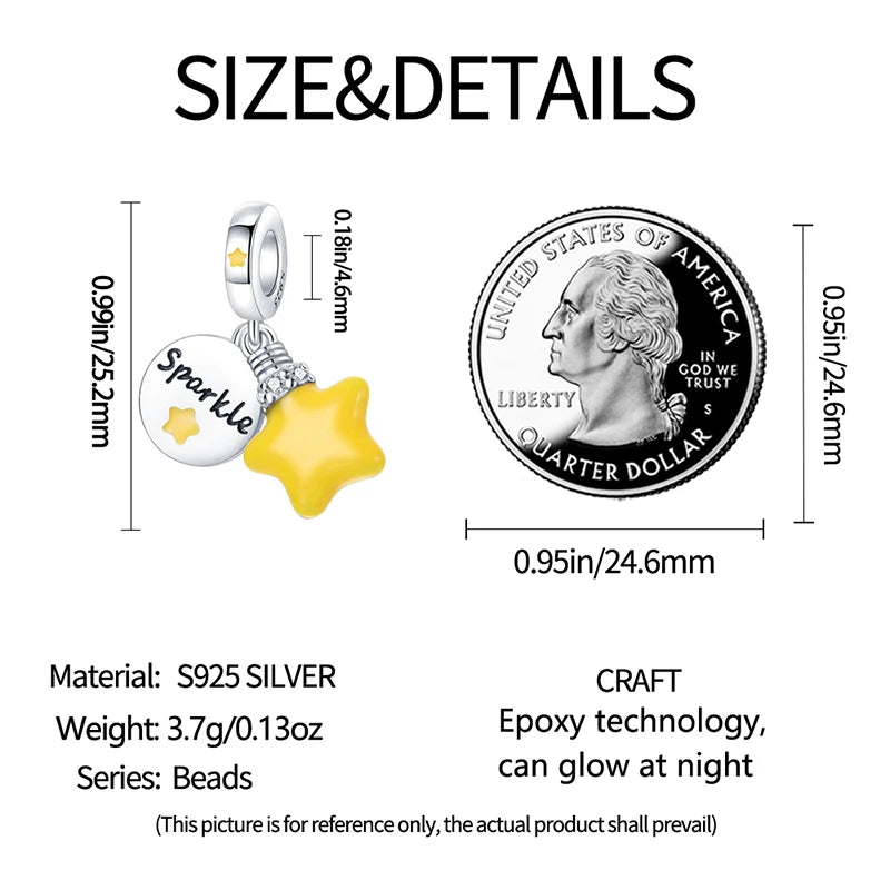 Glowing Elegance: 925 Sterling Silver Charm Beads for 3mm Bracelets – A Radiant Gift Choice