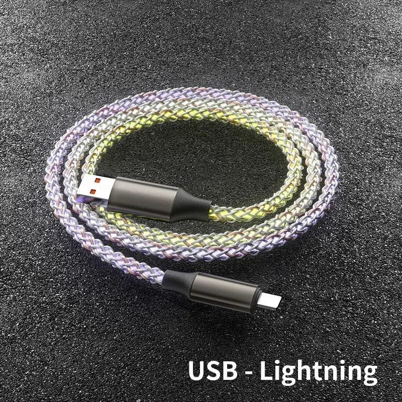 RGB Symphony 66W USB-C Fast Charging Cable with Gradient Lighting