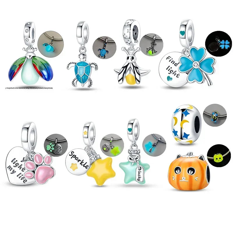 Glowing Elegance: 925 Sterling Silver Charm Beads for 3mm Bracelets – A Radiant Gift Choice