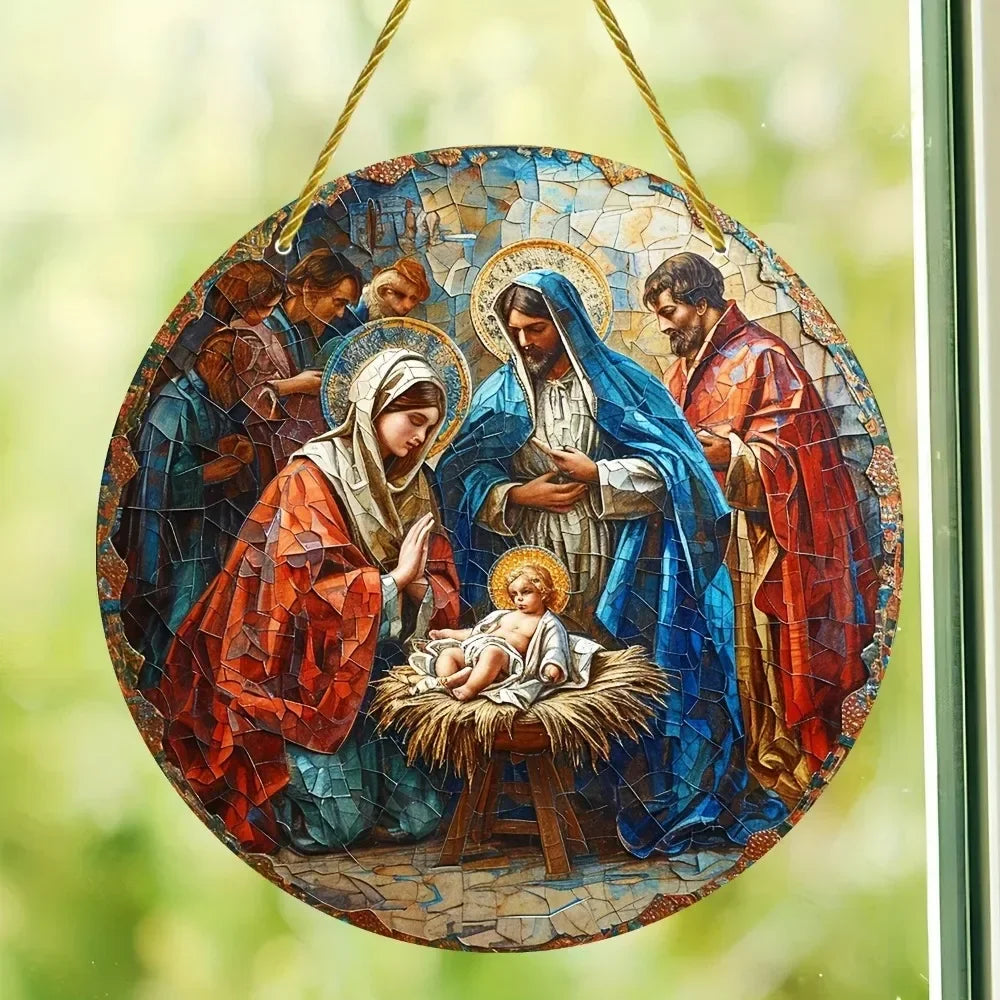 Enchanting Acrylic Sun Catcher - Stained Glass Window Hanger for Elegant Decor